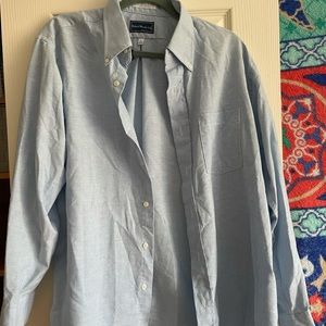 Blue and white button up